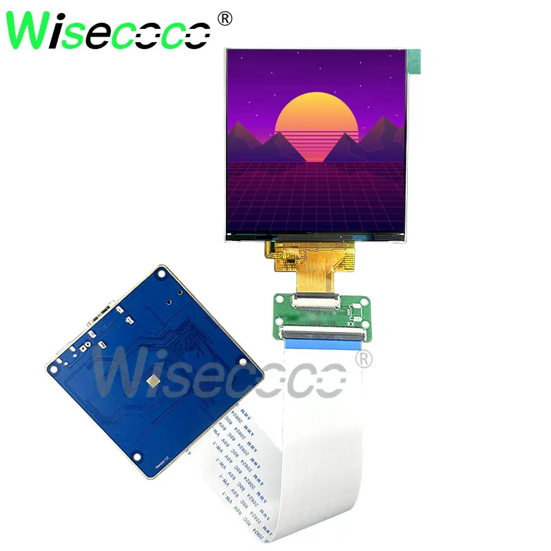 Wisecoco-tela Lcd Quadrada Raspberry pi Display Quadrado Spi Micro Usb Driver Board Smart Home Digital Signage 720×720 1:1 4