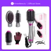 1200W Hair Dryer Hot Air Brush Styler Replaceable Head Straightener Curler Comb Roller One Step Electric Ion Blow Dryer Brush 1