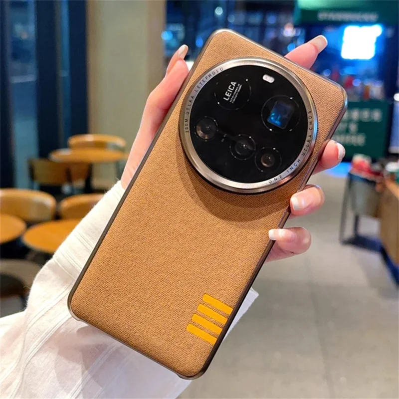Electroplated Metal Frame Camera Lens Protection Retro Fabric Back Cover Case