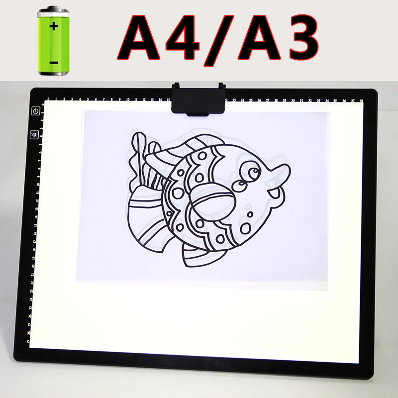 A4/a3 Light Pad Wireless Battery Powered Light Box 6 Levels Of Brightness  For Tracing Diamond Painting, Sketching X-ray Drawing - Digital Tablets -  AliExpress