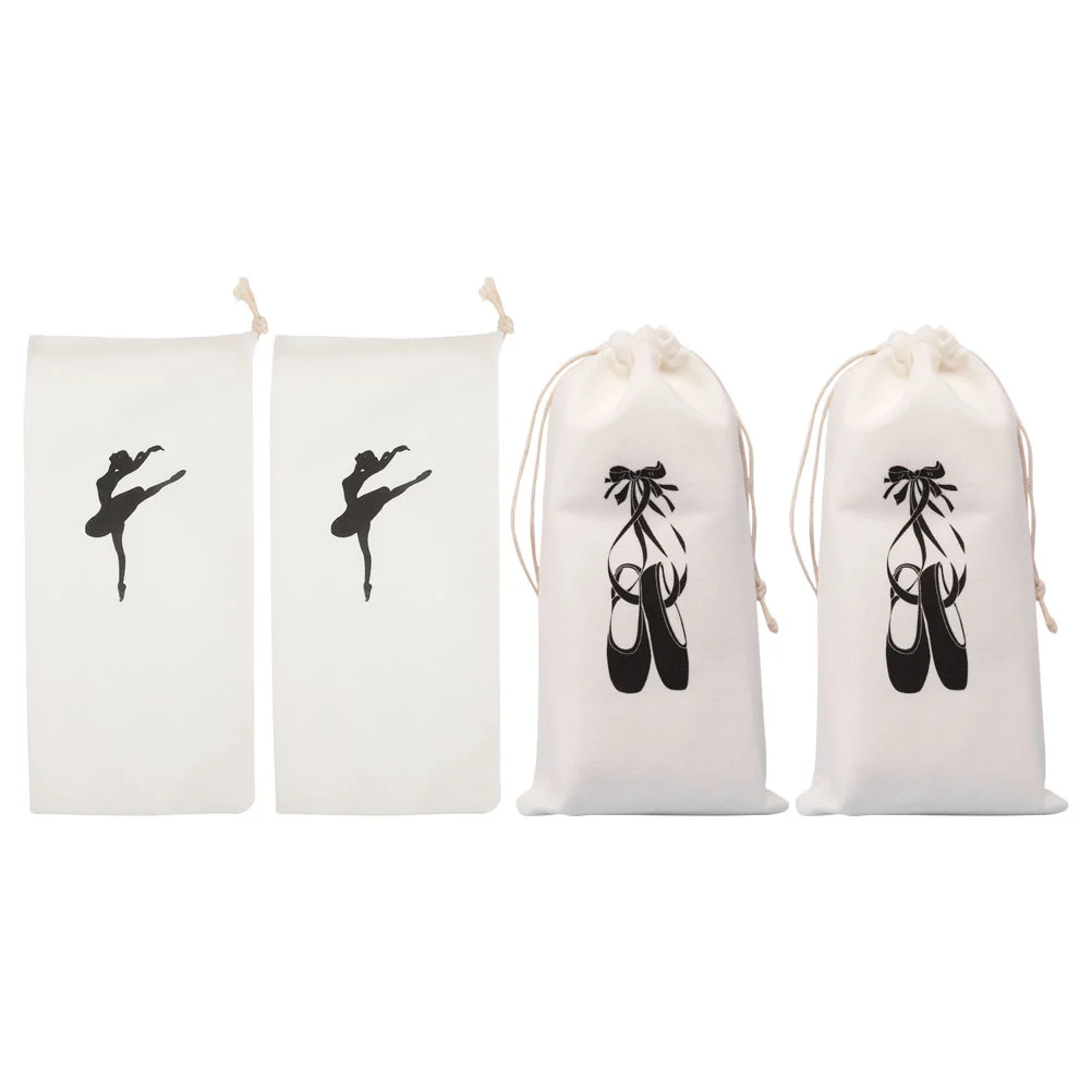 

4 Pcs Ballet Shoes Drawstring Bag Bags Storage Pouches Carrying Organizer Travel