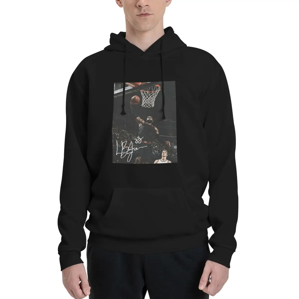 

LeBroner And Jamess 2023 Basketball Stars Couples Plus Velvet Hooded Sweater Graphic High quality With hood pullover Activity