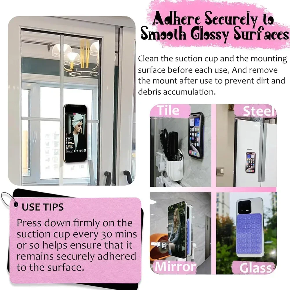 Multifunctional Double-sided Silicone Suction Phone Stand - Detachable & Hands-free