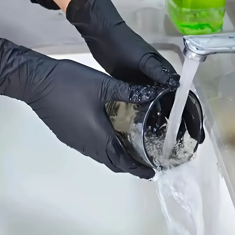 Disposable Gloves Disposable Nitrile Gloves Disposable Plastic Gloves 100 Disposable Nitrile Gloves Durable Household Cleaning Gloves Waterproof Gloves For Kitchen Cleaning Tattoos Hair Coloring