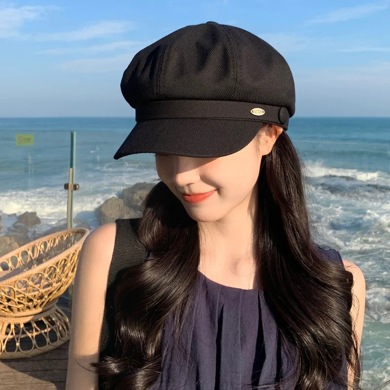 

Новинка весна-осень 2023 в Корейском стиле Женская кепка в японском и популярном в Интернете стиле Кепка с металлической этикеткой летняя солнцезащитная Кепка