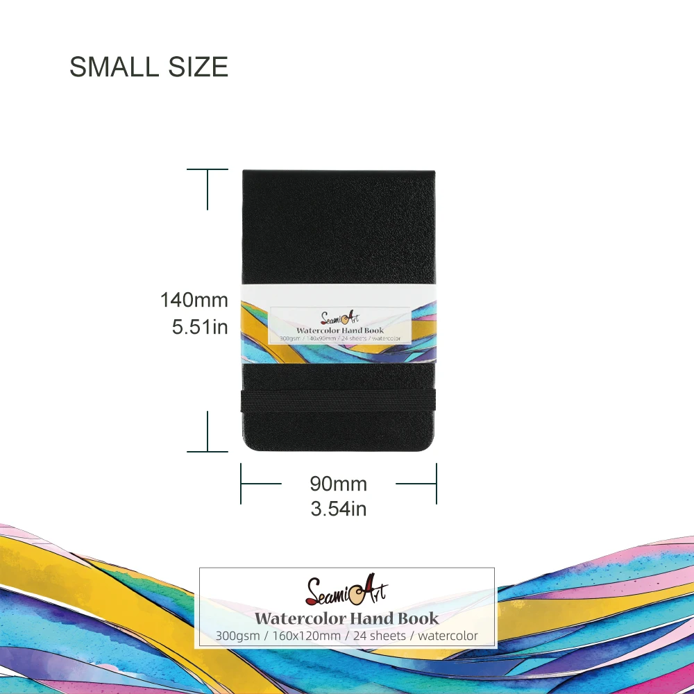 SeamiArt Premium 300gsm Artist Sketchbook – 24 Sheets for Watercolor, Acrylic, Marker, Oil, and Gouache