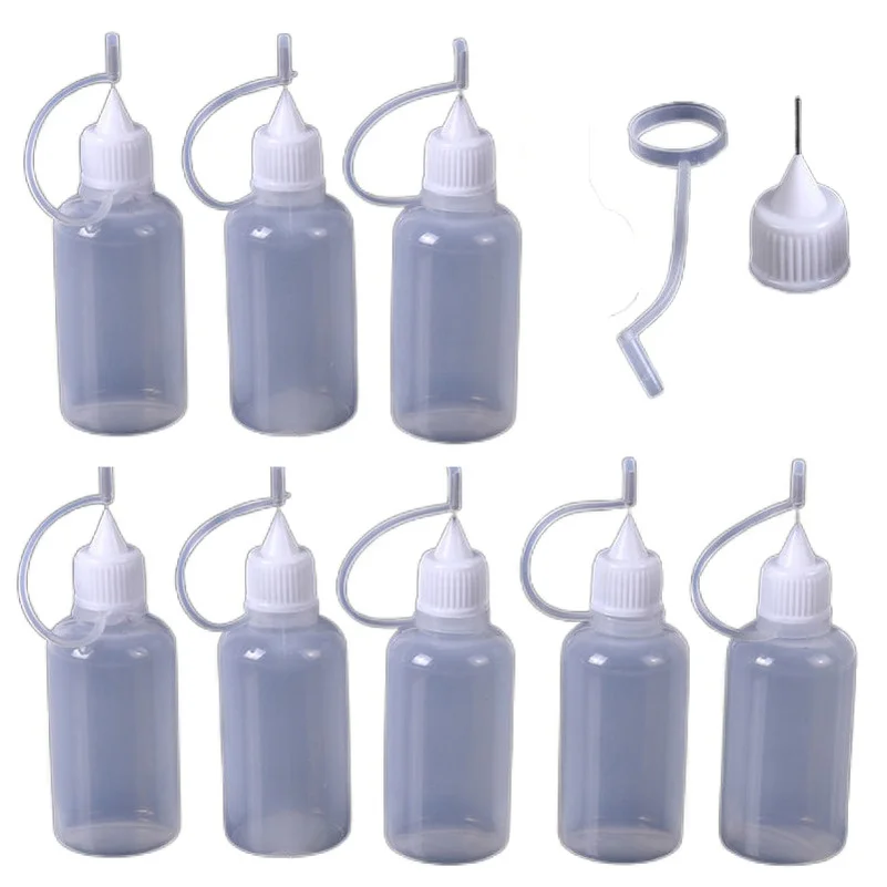 

5 Pcs 5/10/15/20/30/50/100/120ml Plastic Squeezable Needle Bottles Eye Liquid Dropper Sample Bottle Refillable Dropper Bottles