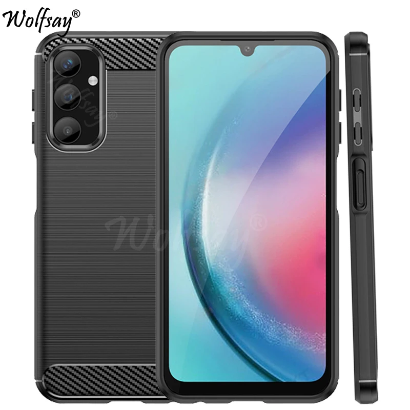 Per Samsung Galaxy A25 5G Custodia Paraurti Anti-Knock Cover Posteriore In Fibra Di Carbonio In Silicone Per Samsung A25 5G Custodia Per Samsung A25 5