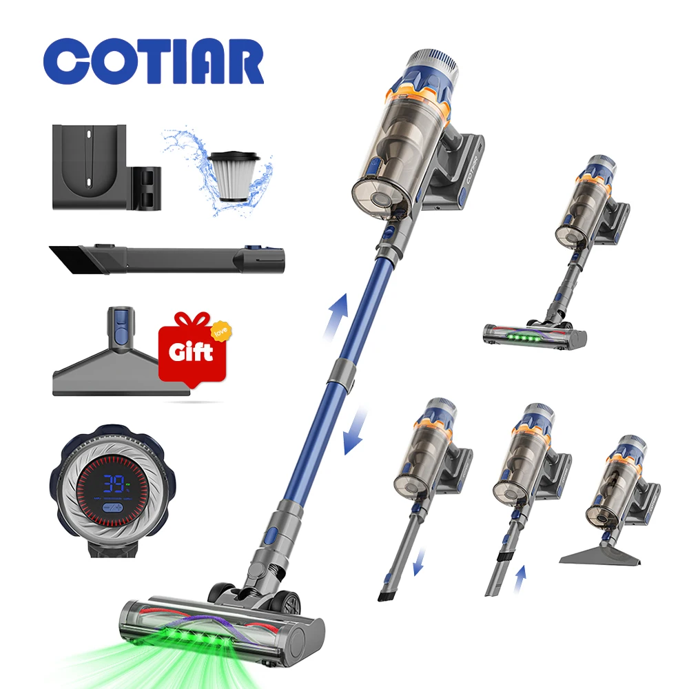 Odkurzacz bezprzewodowy COTIAR S25, 650W, mocne ssanie 60kPa, 70 minut pracy, ręczny, przenośny sprzęt AGD, wyjmowany akumulator
