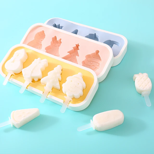 Silicone Ice Cream Mold with Lid and Sticks DIY Popsicle Mould