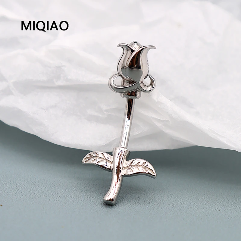 

MIQIAO кольцо для пирсинга живота ювелирные изделия, розовый цветок, серебро 925 пробы, кольцо на живот для женщин на теле, Новое поступление 2024, пирсинг пупка