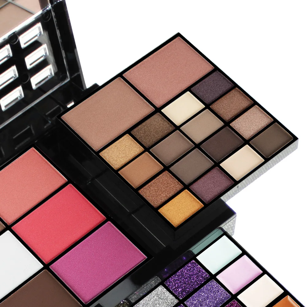 Makeup Gift Set Women Full Kit All in One Make up Eyebrow Powder Lipstick Lip Gloss Brush 74 Color Glitter Eyeshadow Palette