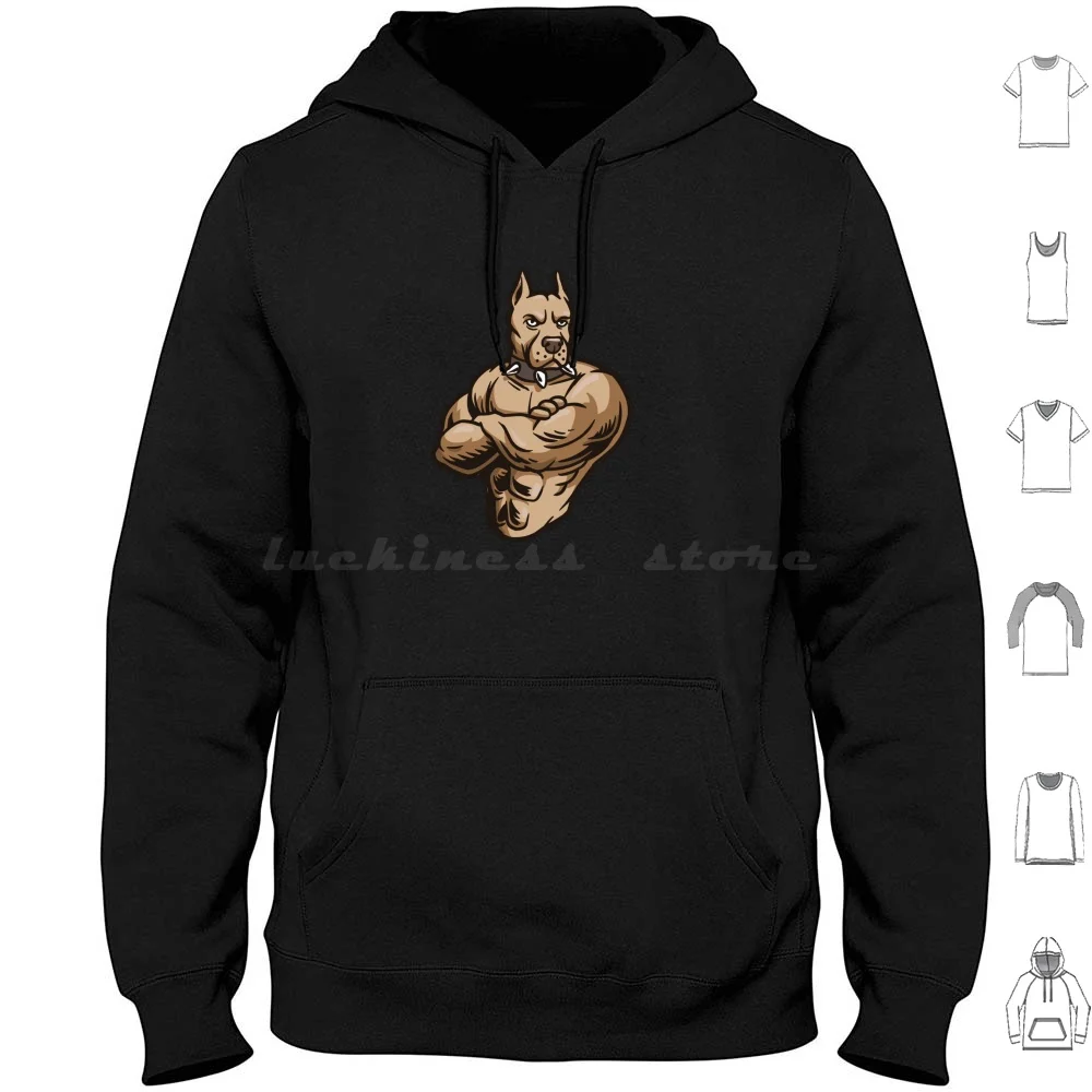 American Pitbull Bodybuilder Dog Mom Doglover Felpa Con Cappuccio In Cotone Manica Lunga American Pitbull Bodybuilder Terrier Pitbull Dog Puppy