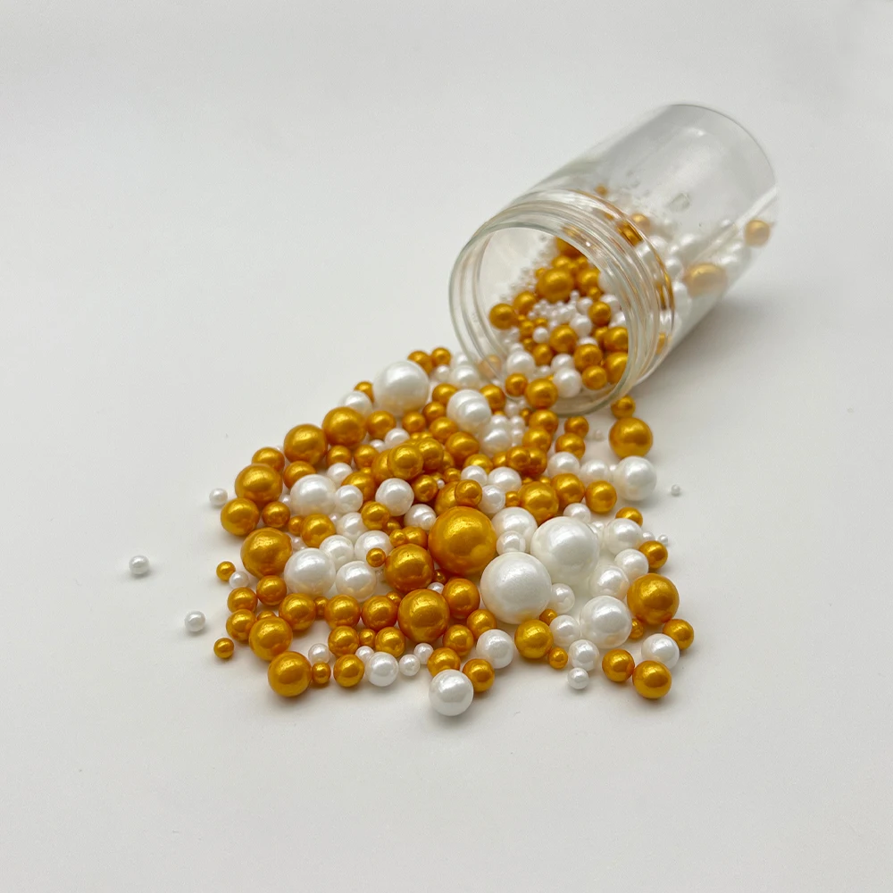 Colorful Pearl Sprinkles Cake Topper for Birthday Party Dessert Decor
