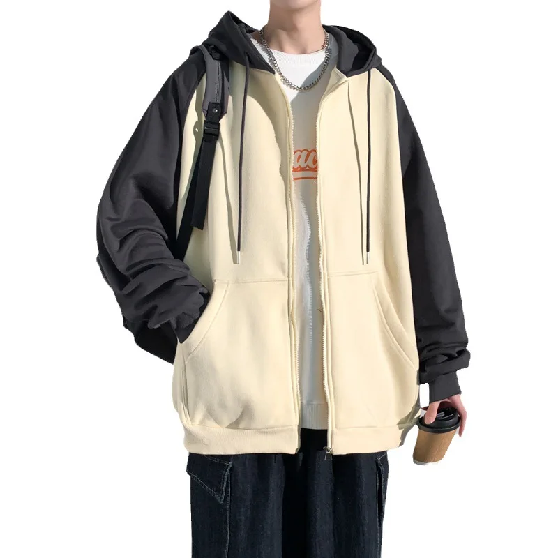 Y2k Men's Hooded Shirt Spring Autumn Fashion Street Sweatsuit Casual Harajuku Hooded Zip-Up Versatile Top Oversize Man Clothing