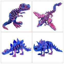 Realistic 3D Printed T - Rex Dinosaur Desk Decor - Creative Birthday Gift & Collectible Toy (Dinosaur Model Kit - C)