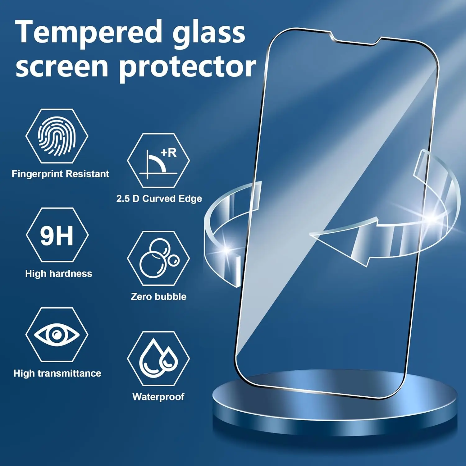 Premium Tempered Glass Screen Protector - Bubble-Free, Full Coverage, 9H Hardness, HD Clarity (1/2/3/4 Pack)