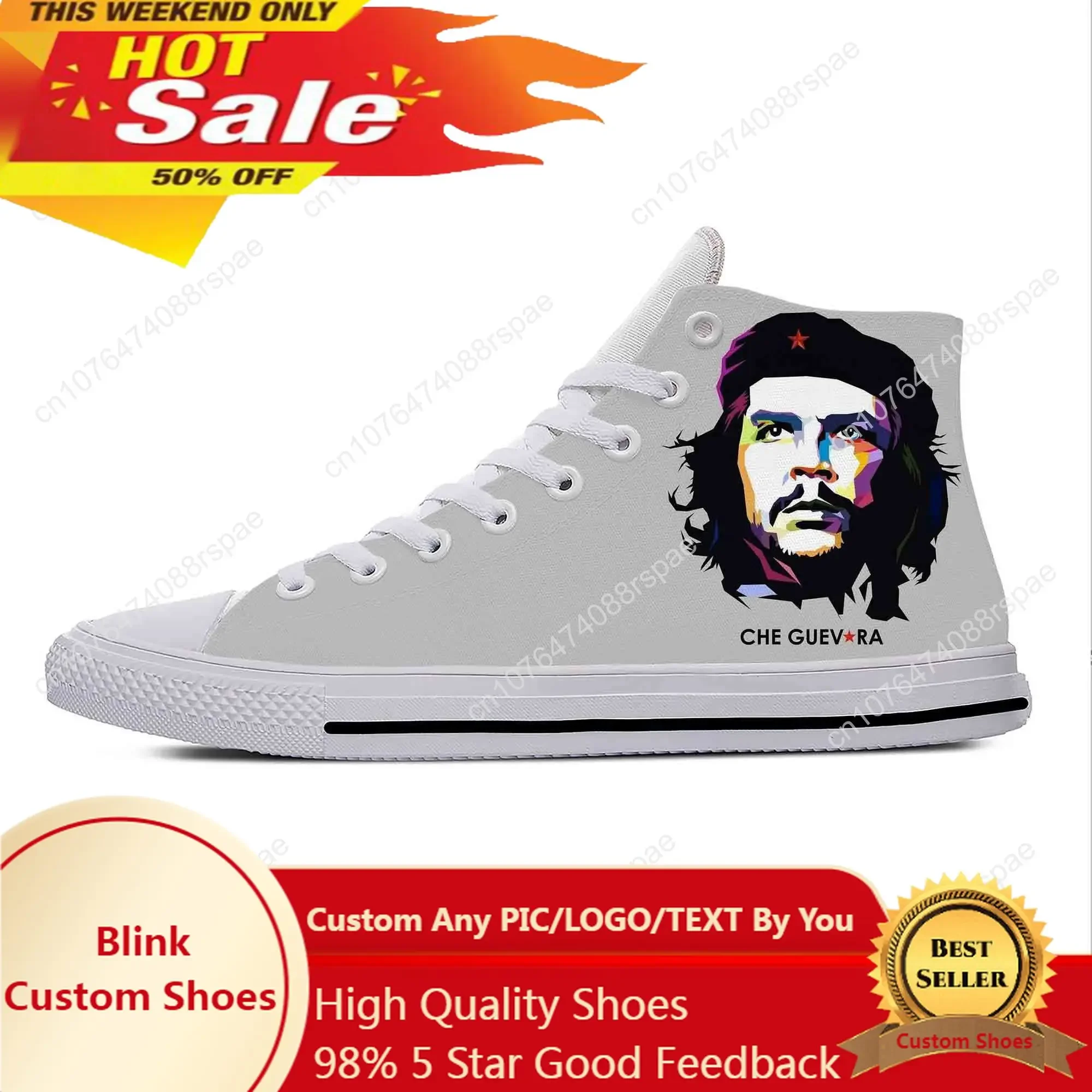 

Hot Cool Che Guevara Communism Socialism Cuba Cuban Casual Shoes High Top Lightweight Men Women Sneakers Classic Board Shoes