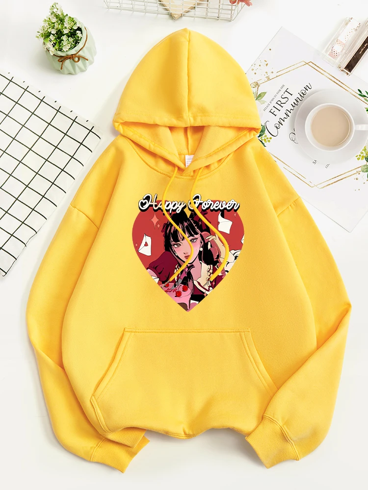 

Happy Forever Be A Bright Girl Print Men Hoody Fleece Warm Sweatshirt Autumn Fleece Sportswear Harajuku Autumn Female Streetwear