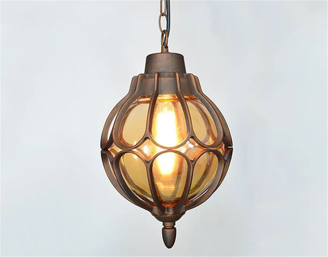 Vintage LED Pendant Lamps Antique Outdoor Balcony Courtyard Villa Pavilion Grape Waterproof Pendant Lights Walkway Hanging Lamp 3