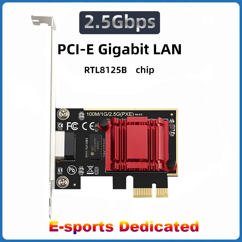 2500M PCie To RJ45 Network Adapter Wired LAN PCIE RTL8125B 2.
