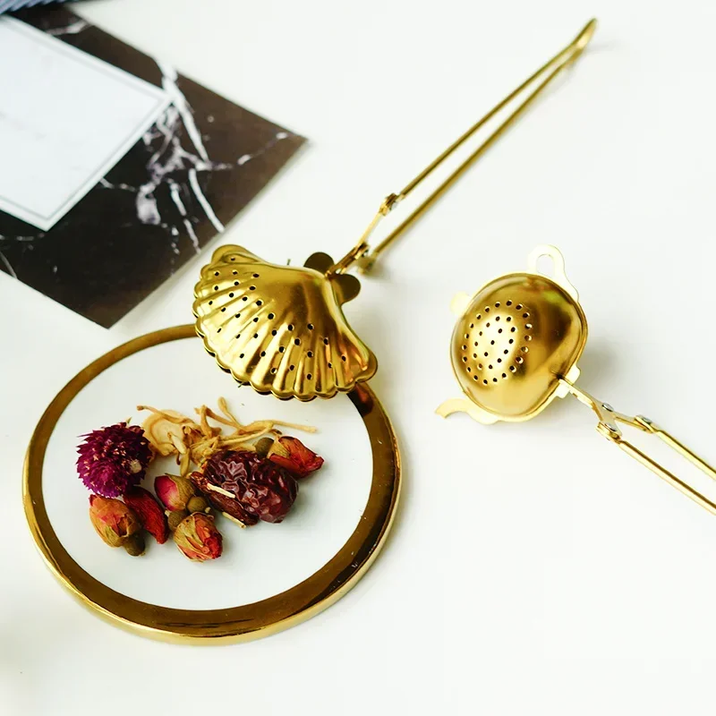 Stainless Steel Gold Tea Infuser Sphere Mesh Strainer Coffee Diffuser Handle Ball Herb Spice Filter Tea Bag Difusor Kitchen Tool