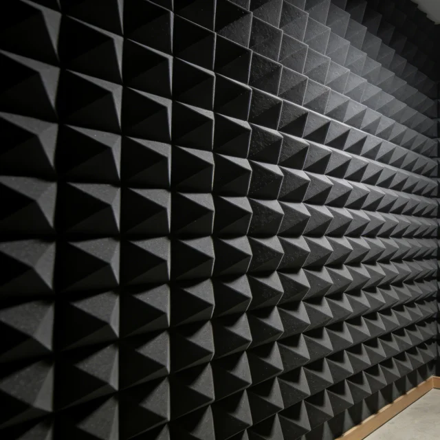 แผ่นซับเสียงอะคูสติกสำหรับสตูดิโอ ขนาดใหญ่ 2 ชิ้น 120x60x5 ซม. รูปทรงพีระมิด สำหรับลดเสียงรบกวนและกันเสียง 1