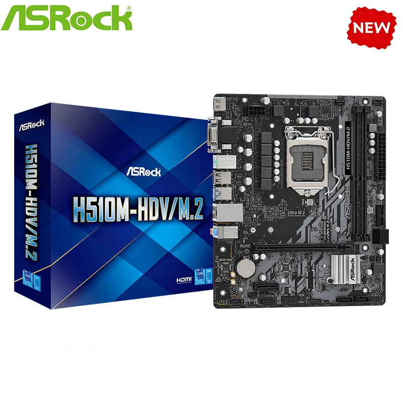 Scheda Madre H510 Nuova Per Presa Scheda Madre Asrock H510M-Hdv Lga1200 Ddr4 Supporto Scheda Madre Desktop 11400 10100F