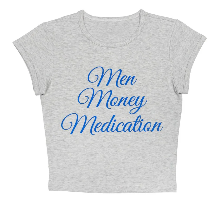 

Women 90s text Print Y2K Streetwear Tops Punk Harajuku Aesthetic fairy tale Retro Basic Tee Trash emo Slim Style Font T-shirt
