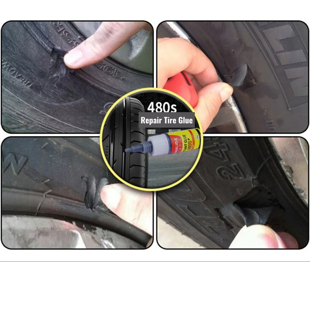 타이어 수리 접착제 480S 블랙 자동차 실러 슈퍼 코크 자동차 고무 수리 접착제 20g