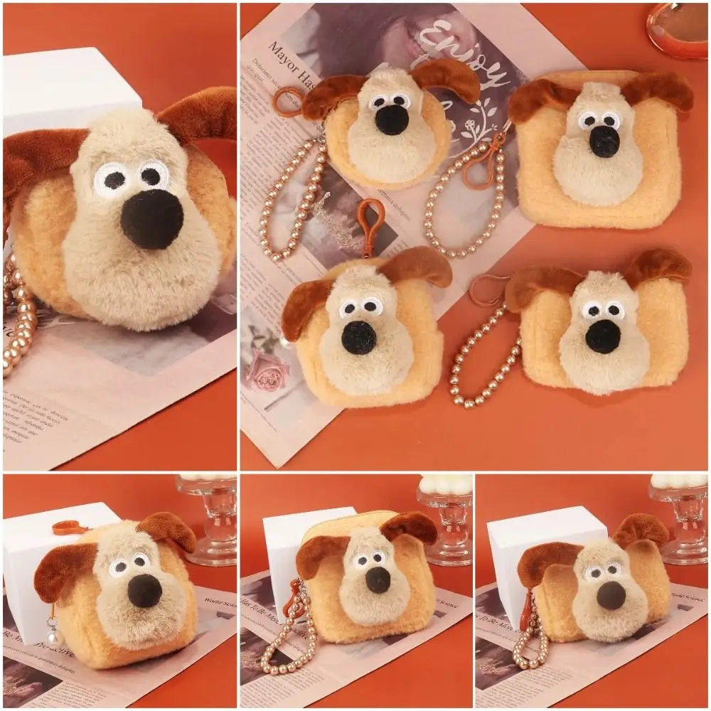 

Zipper Puppy Plush Coin Purse Dog Wallet Dog Animal Puppy Plush Backpack Korean Style Round Dog Earphone Bag Outdoor