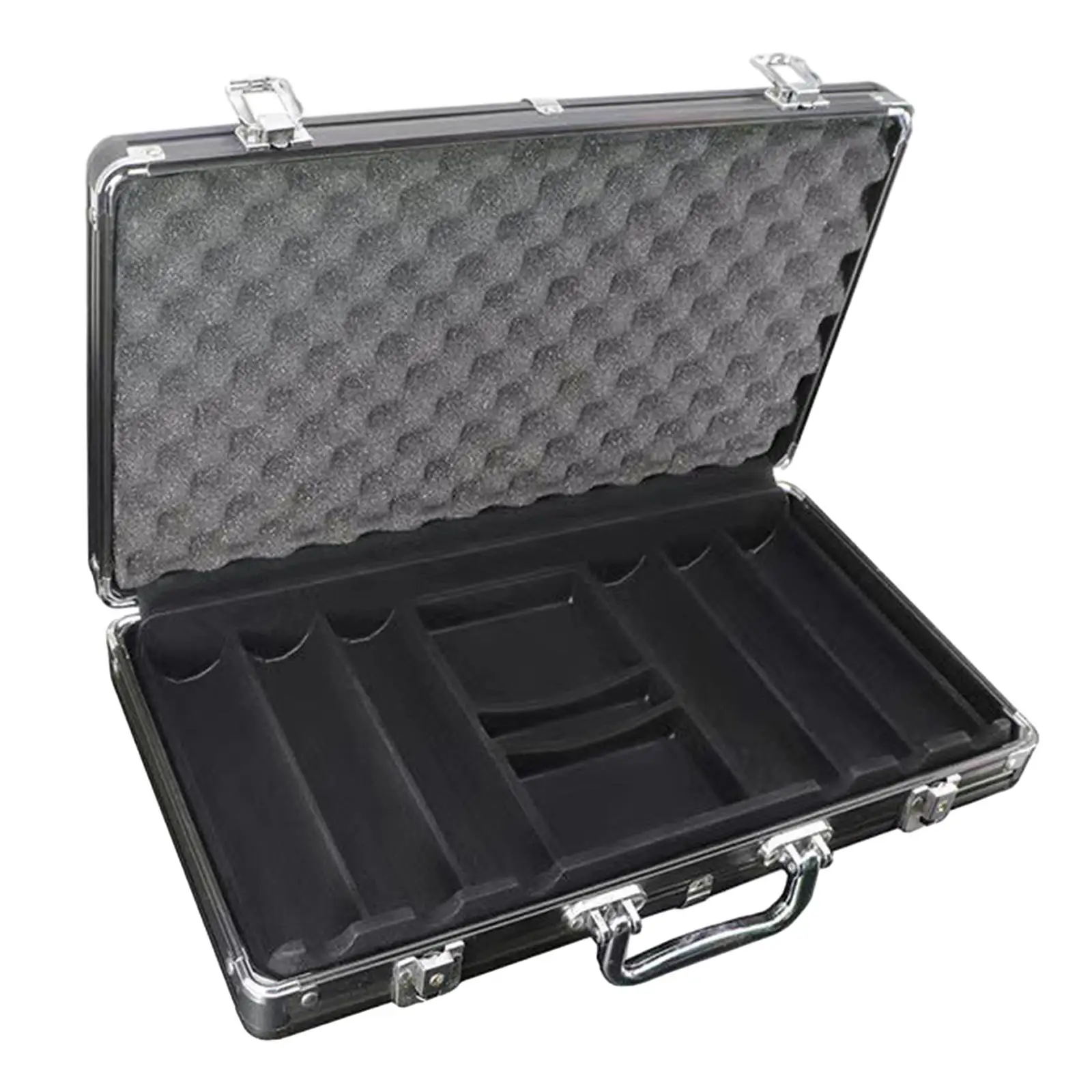 Chip Set Holder Chip Carry Case Aluminum Alloy with Lock Portable Storage Container Token Box for Household Travel Dealer