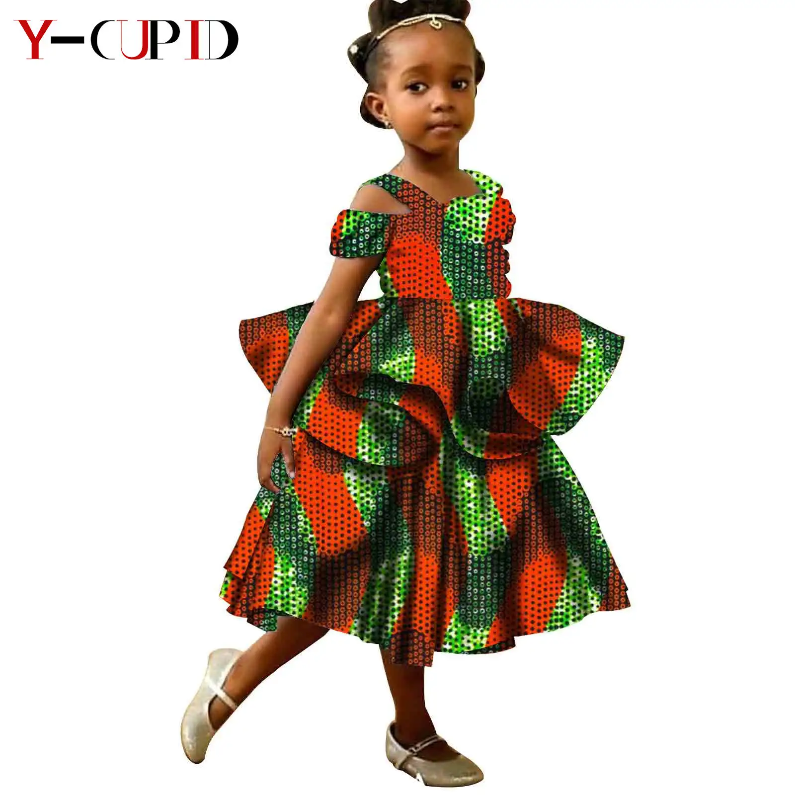 Vêtements Africains pour Enfant Fille, Imprimé Ankara, Double Couche, à  Volants, Bazin, Riche, Robe de ix, Éducatif, YS1940017 - AliExpress, image size:1600x1600