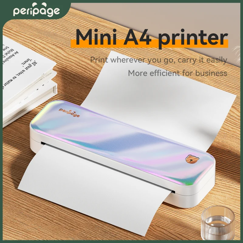Novo peripage a40 portátil a4 impressora de papel mini inkless