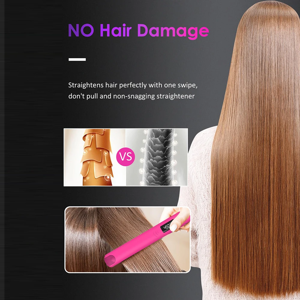 LISAPRO Original Ceramic Hair Straightening Flat Iron  1" Plates |Black  Professional Salon Model Hair Straightener & Curler 6
