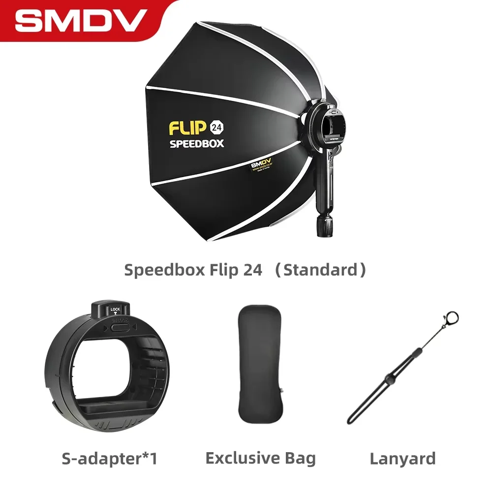 SMDV Flip24G Softbox (60cm) とS-adapter Speedlight Softbox | Flip24G by SMDV | Go Molight – MoLight