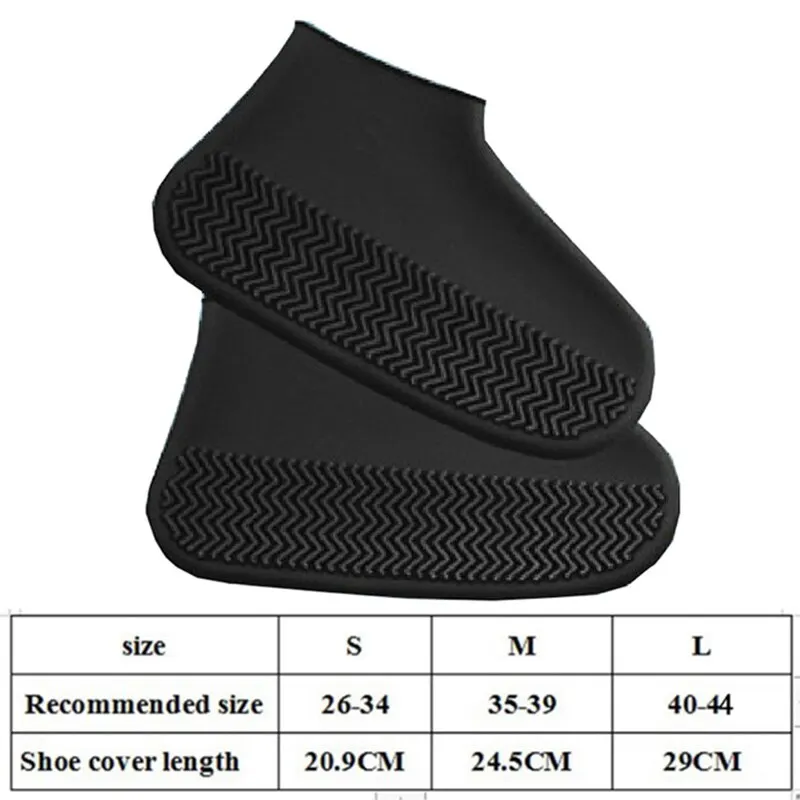 Shoe Covers Unisex Silicone Shoe Covers Solid Color Rain Waterproof Reusable Stretchable Shoes Socks Protector