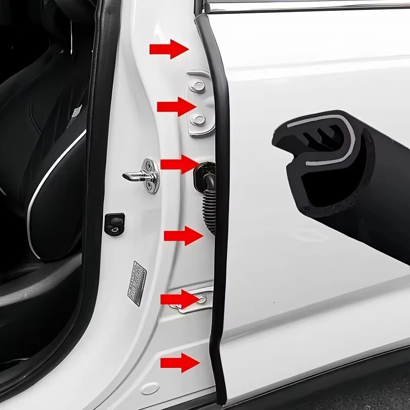 2개입 자동차 B필러 실링 스트립 (스틸 바 포함) 자동차 도어 엣지 실링 스트립 자동차 고무 웨더스트립 방음 실링 스트립