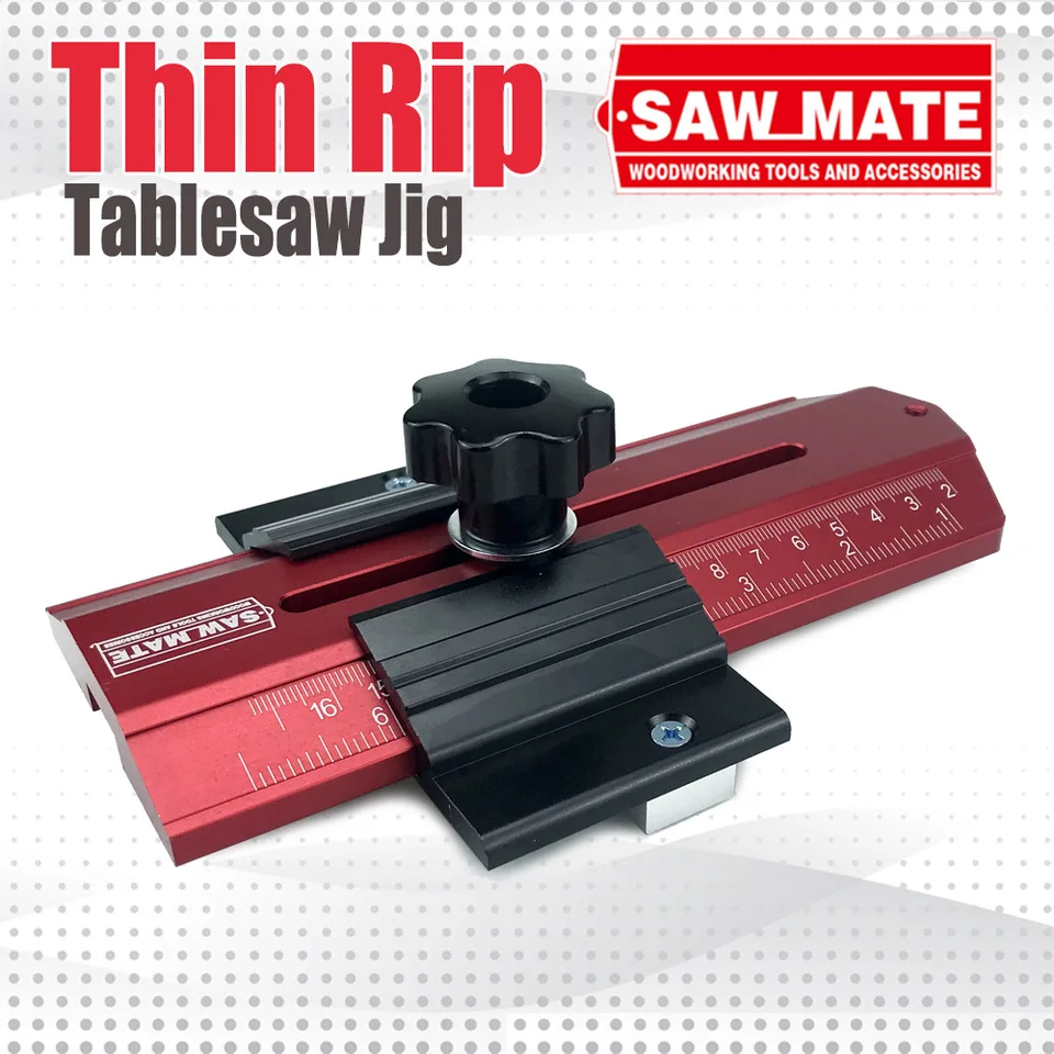 Woodworking Thin Rip Jig Guide - Aluminum Alloy Fence For Table Saws, Routers, Milling Machines (14x7x4.8cm) - View #3