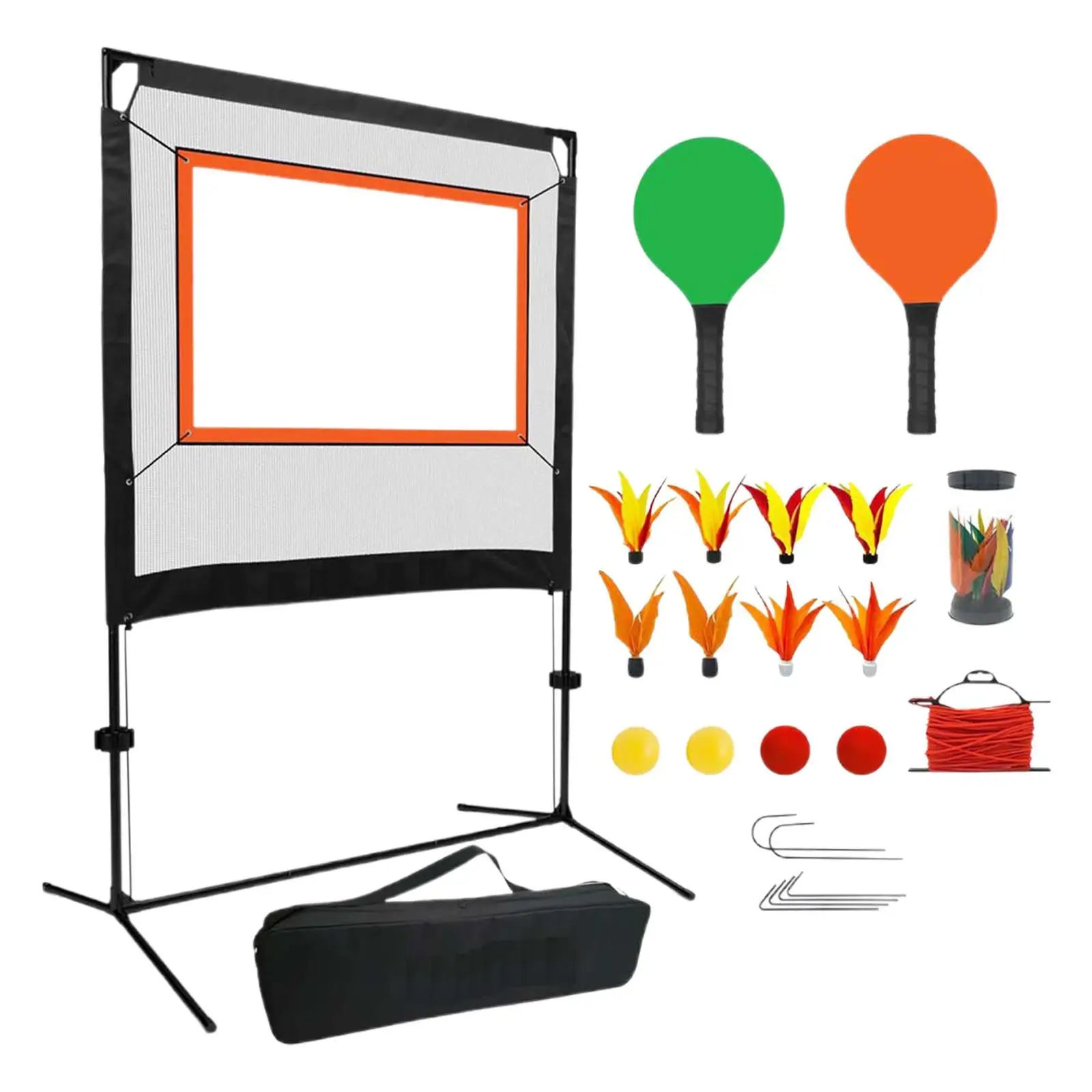 Badminton Net Set Sports Net Adults with Stand Portable Net Convenient with Shuttlecocks with Rackets for Outdoor Backyard