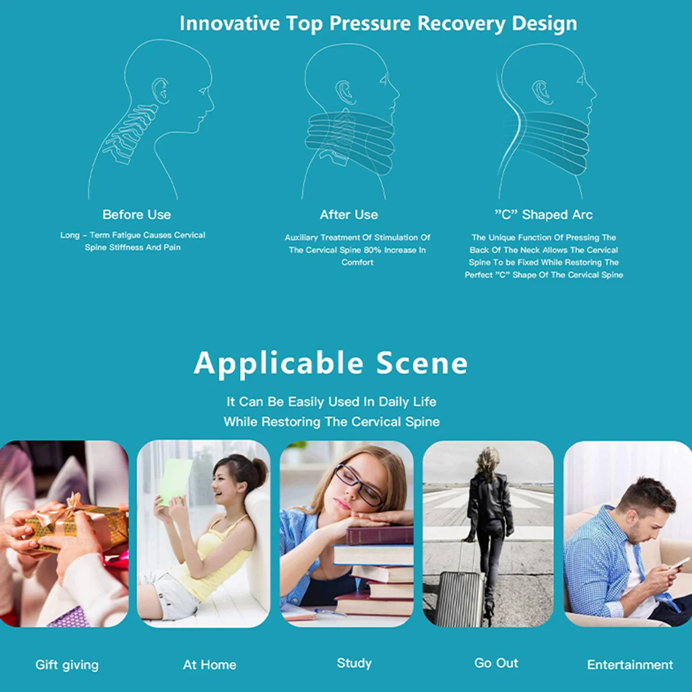 Iatabl Crvical Rlaxation Collar Sparat Iation Pump 3 Tubs Nck Dcomprssion Dvic Pain Rlif Soft for Old_voghion.com