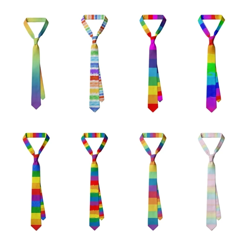 

Mens Tie Wedding Pride Month Theme with Mens Tie Rainbow Pattern for Holiday T8NB