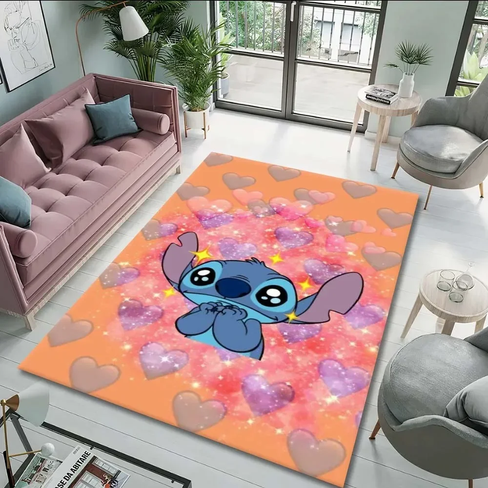 Disney Stitch Pattern Carpets and Rug For Livingroom Bedroom Bathroom Hallway Soft Carpet Home Children's Room Floor Mat