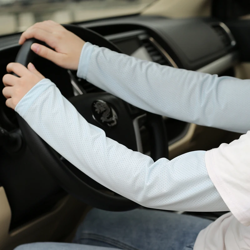 Ice Sleeve Summer Sun Protection Men's Women's Thin Cycling Lengthening Loose Driving Sunshade Elbow Gloves