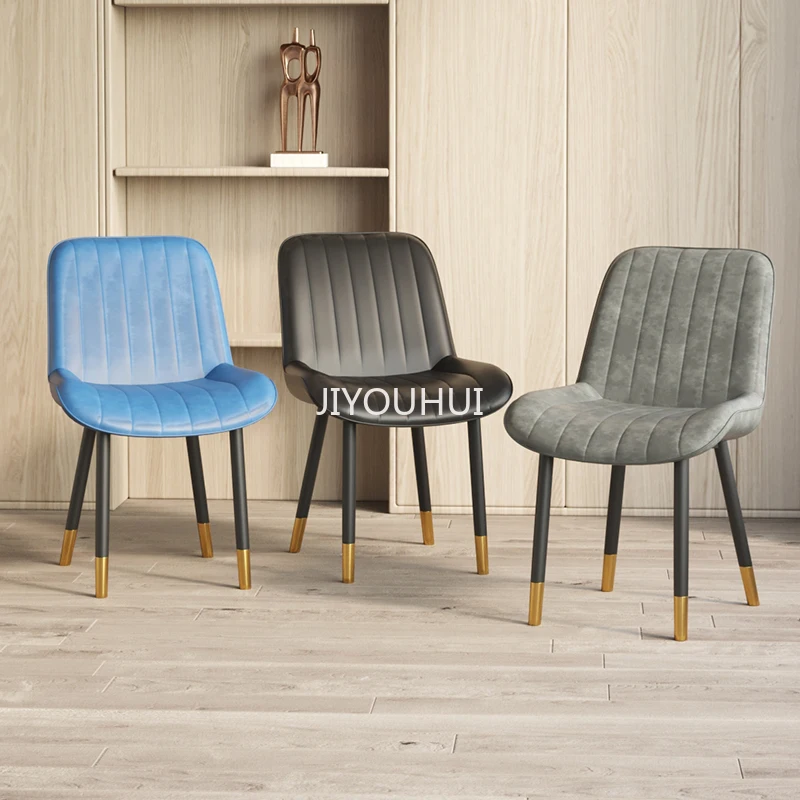 

Bedroom Leather Dining Chairs Nordic Ergonomic Non Slip Apartamento Chairs Comfortable Space Saving Silla Comedor Room Furniture