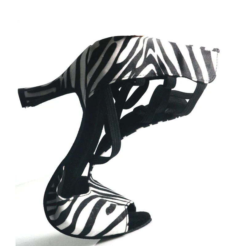 Buqima Women Latin Dance Shoes Rhinestones Soft Bottom Salsa Shoes For Dancing Ladies Sandals Women's Wedding Hight Heels 7.5CM