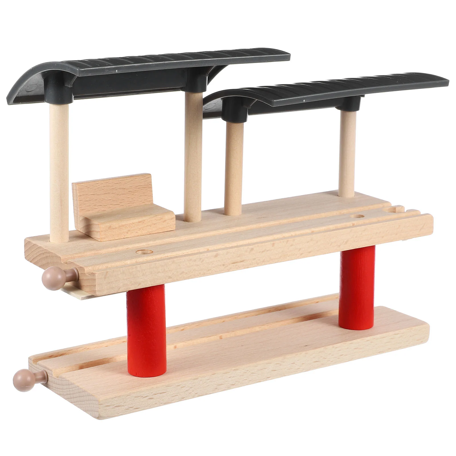 1Pc Wooden Station Platform Toy Wooden Railway Station Platform Simulation Model Railway