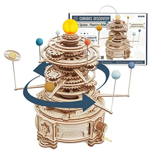 Robotime Wooden Model Kits 3D Puzzle Solar System ST001 Build Construction Building Kits Best Christmas for Adults