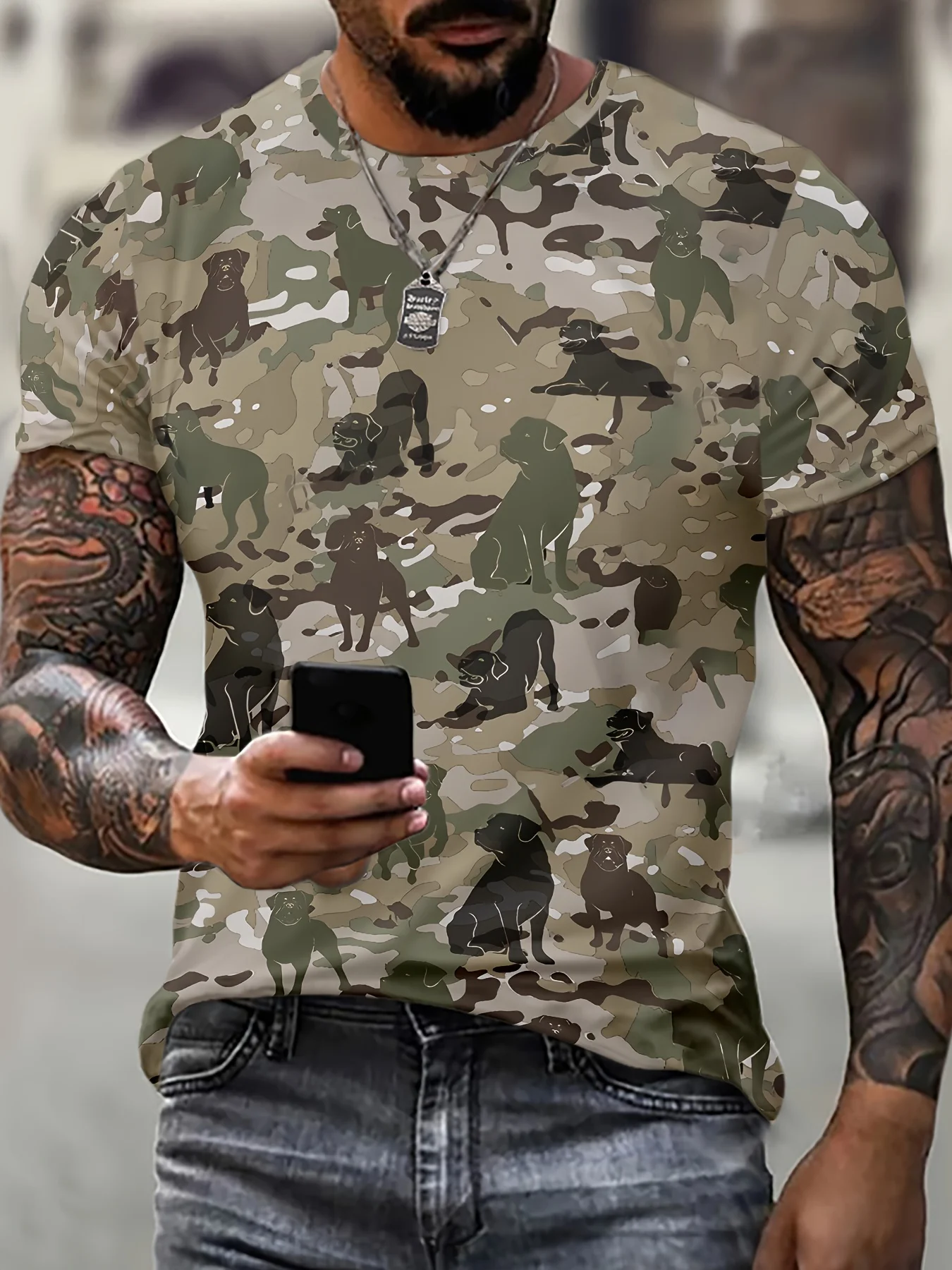 

Summer New 3D Printing Men's Animal T-shirt Comfortable T-shirt