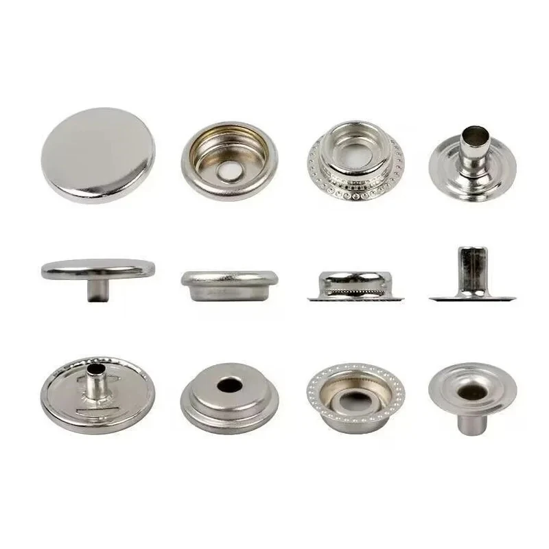 25 Sets Metal Snap Fasteners Snaps Button Press Studs Sewing Button For DIY Clothes Garment Bags Leathercraft #201 #203 5